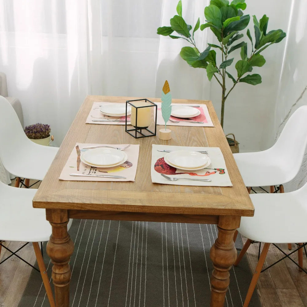 

40X31cm Set Linen Animal Pattern Placemat Home Decorative Table mat kitchen table mats Table Napkin