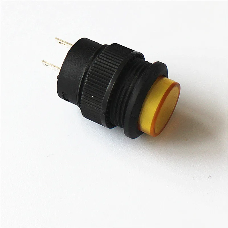 

JOYING LIANG R16-503A Yellow 2pin Round Push Button Switch with Lock (no Light) Electric Button Switches 16MM