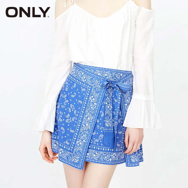 

ONLY Spring & Summer Lace-up A-lined Plaid Skirt |118216512