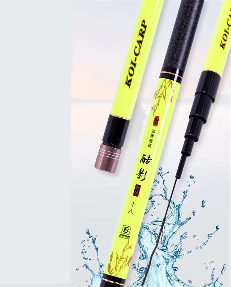 Material de Carbono Vara de Pesca Vara de Pesca para a Carpa Alta Super Difícil Competição Pólo Carpa Taiwan Telescópica para a Grande Peixe 9 High Quality Esporte e Lazer