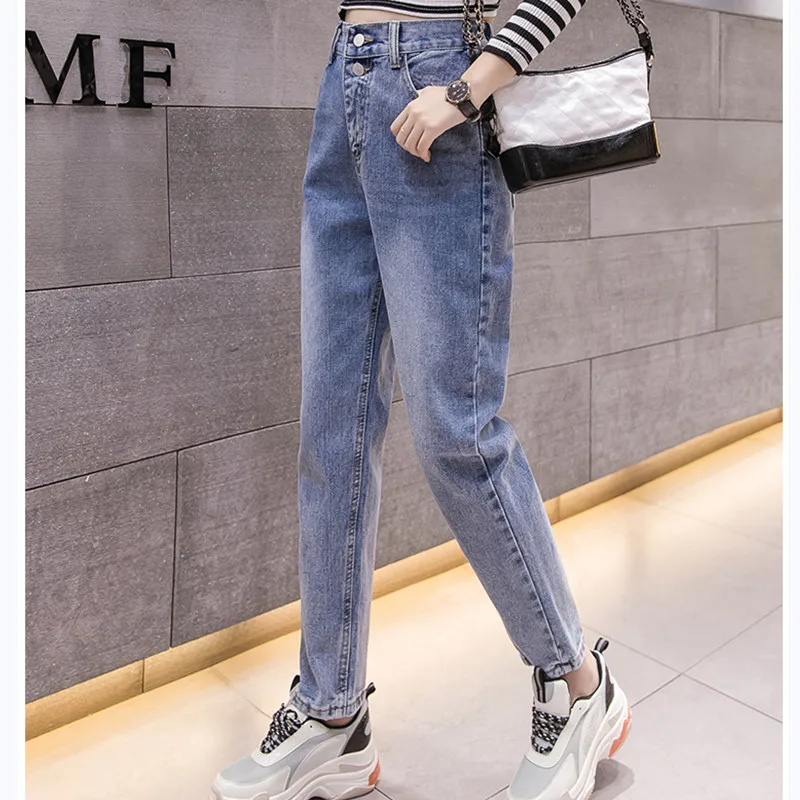 

JUJULAND Autumn Clothes Ladies High Waist Female Boyfriend Jeans For Women Trousers Pants Denim Ripped Jean Woman Plus Size6050