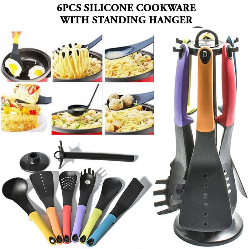 High quality 6pcs Kitchen Utensils Set Heat Resistant Cooking Tools Cookware for you good helper in kitchen