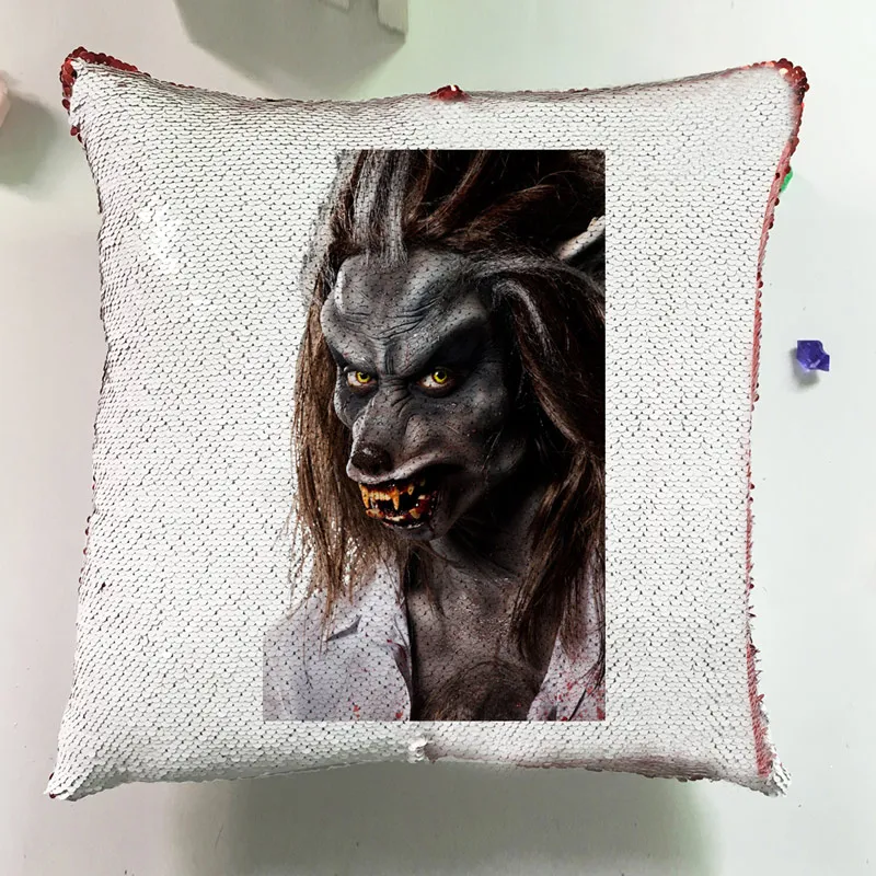 Fashion Movie Cushions Home Decor Couch Pillows Reversible Sequin Pillowcase Glitter Seat Horror Cushion Cover Sofa J050 (15)