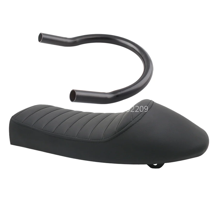 

Universal Hump Black Seat Cafe Racer Saddle & Frame Hoop Seat Loop 230mm Upswept