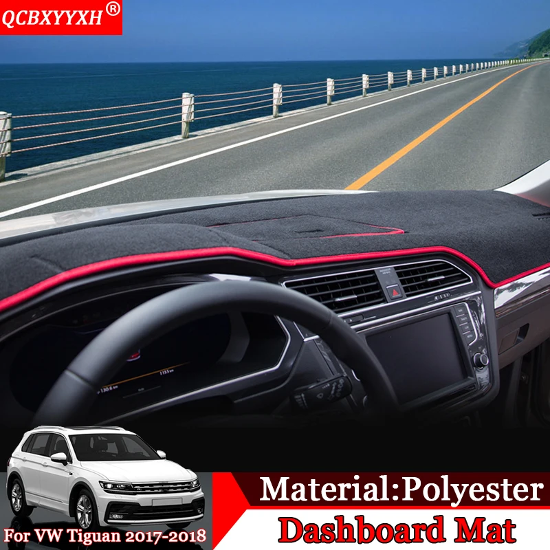

Car-styling Car Dashboard Avoid Light Pad Polyester Instrument Platform Cover Protective Mats For Volkswagen Tiguan 2017 2018