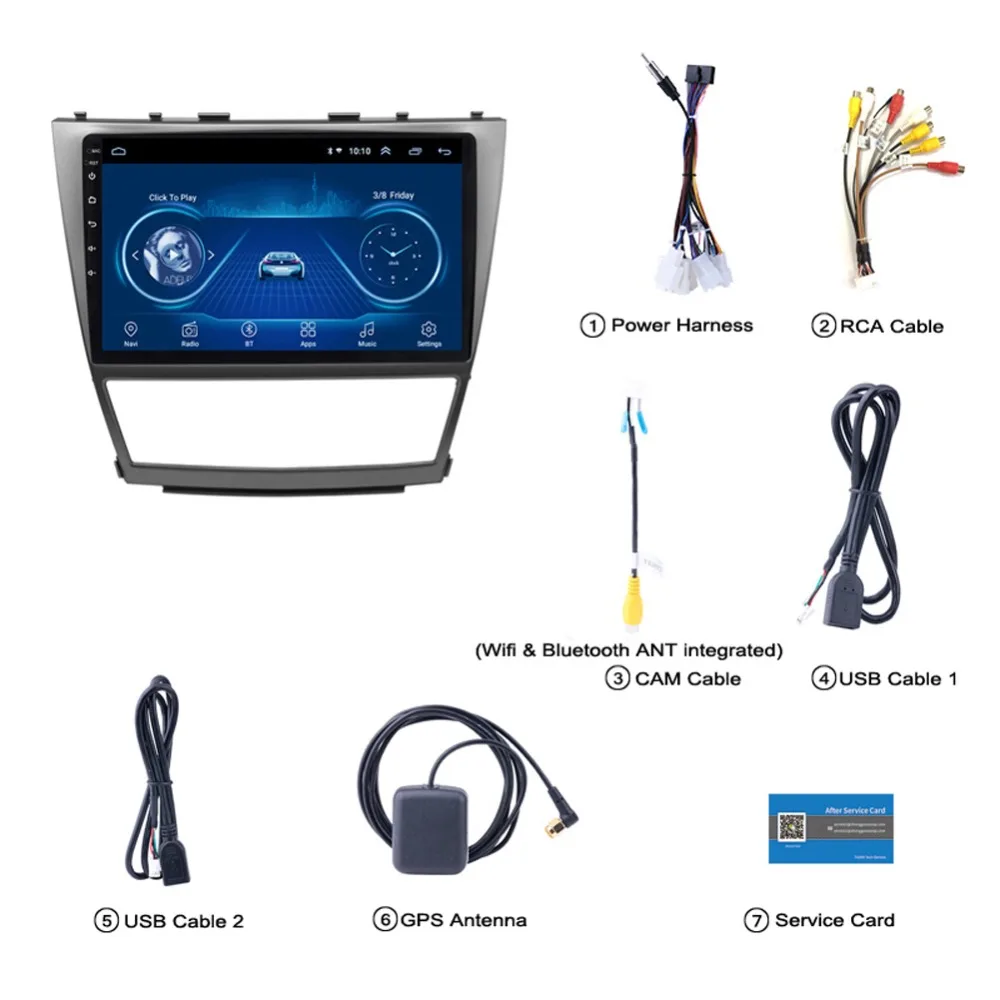 Top Super Slim Touch Screen Android 8.1 GPS Navigation for toyota Camry 2010 10.1inch  headunit tablets Stereo Multimedia Bluetooth 1