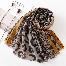 KYQIAO женщин sext Леопардовый шарф женский на осень-зиму Испания Стиль Модные Длинные леопардовым узором шарф иностранные заказы