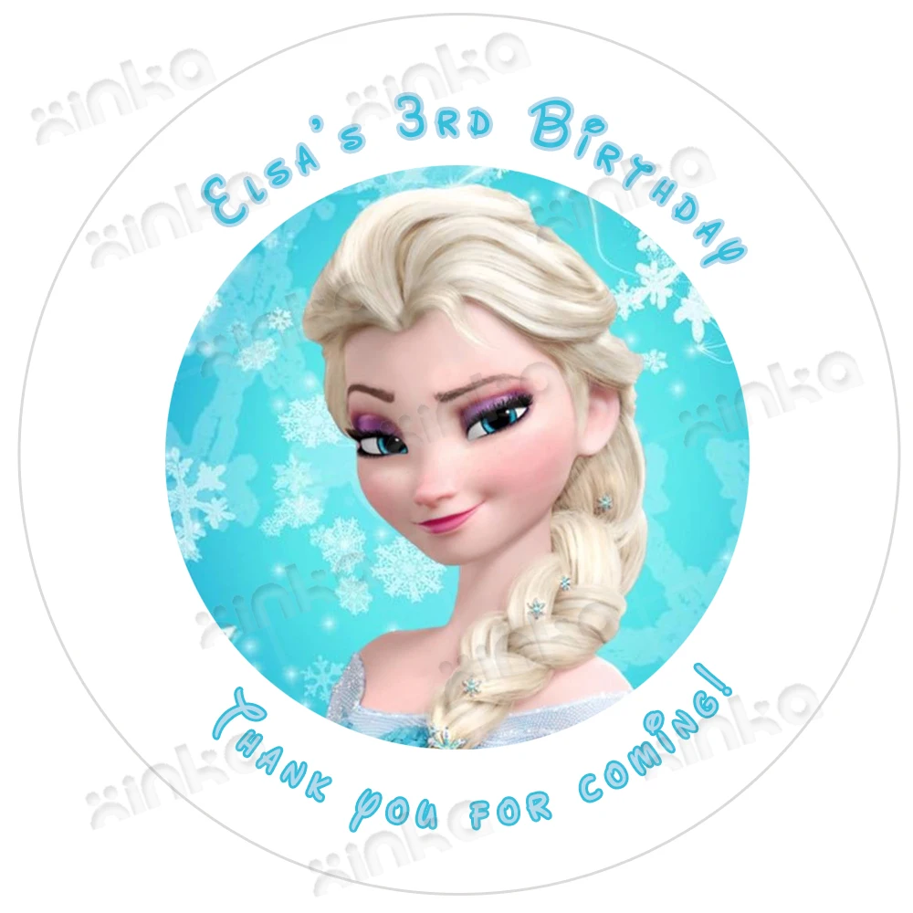 100pcs Frozen Birthday labels, Personalized text, Happy Birthday Labels, Frozen Party Decoration,frozen birthday party favors