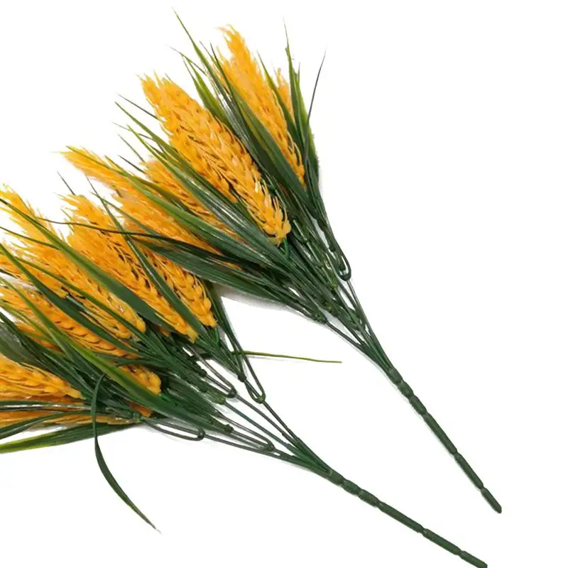 

2PCS Artificial Flowers Plastic Wheat Ear Fake Flower Bouquet Wheat Grain For Home Garden Decorative Floristry