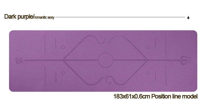 6 мм 183*61 см TPE коврик для йоги с позиционной линией нескользящий коврик для начинающих экологический фитнес гимнастический коврик - Цвет: Светло-серый