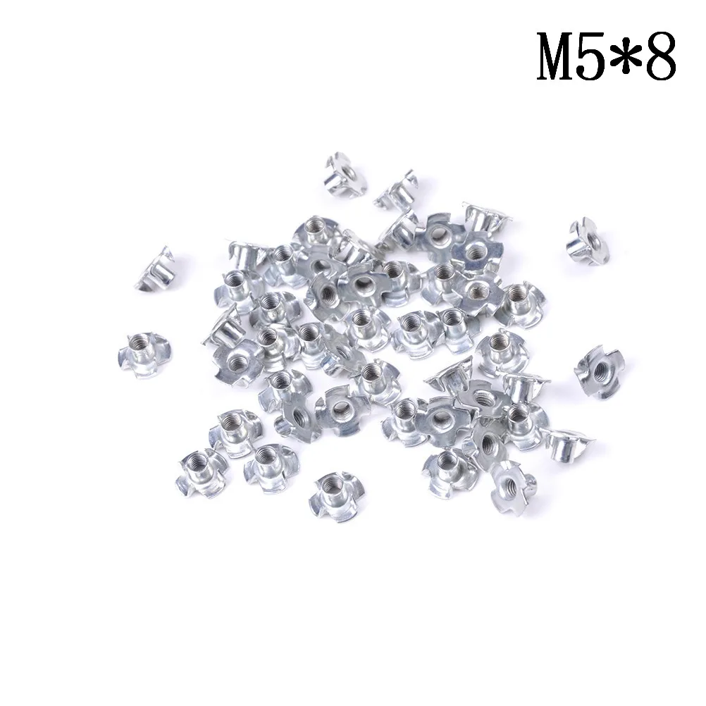 

50Pcs/lot New Top Quality M3 M4 M5 M6 M8 Threaded Insert Nut Furniture Nuts For Wood Hex Socket Screw Flanged Barbed Zinc