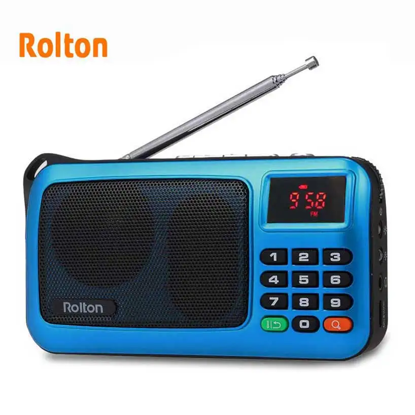 Rolton W405 портативный fm-радио USB проводной компьютерный динамик Hi-Fi приемник светодиодный дисплей Поддержка TF Play с фонариком проверка денег