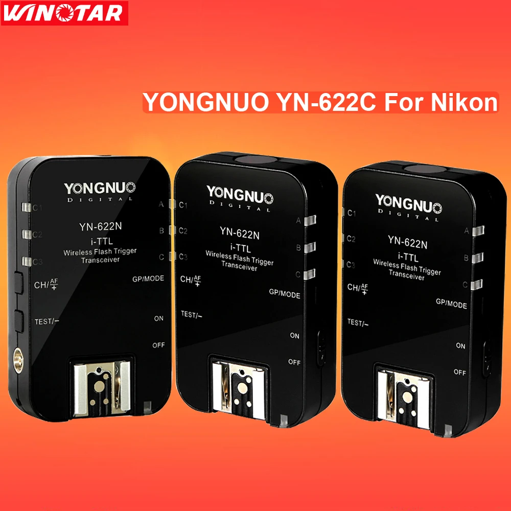 

3pcs Yongnuo YN-622N Wireless i-TTL HSS 1/8000s Flash Trigger for Nikon D7500 D7200 D7100 D5600 D810 D800 D5 D4 D750 D610 D600