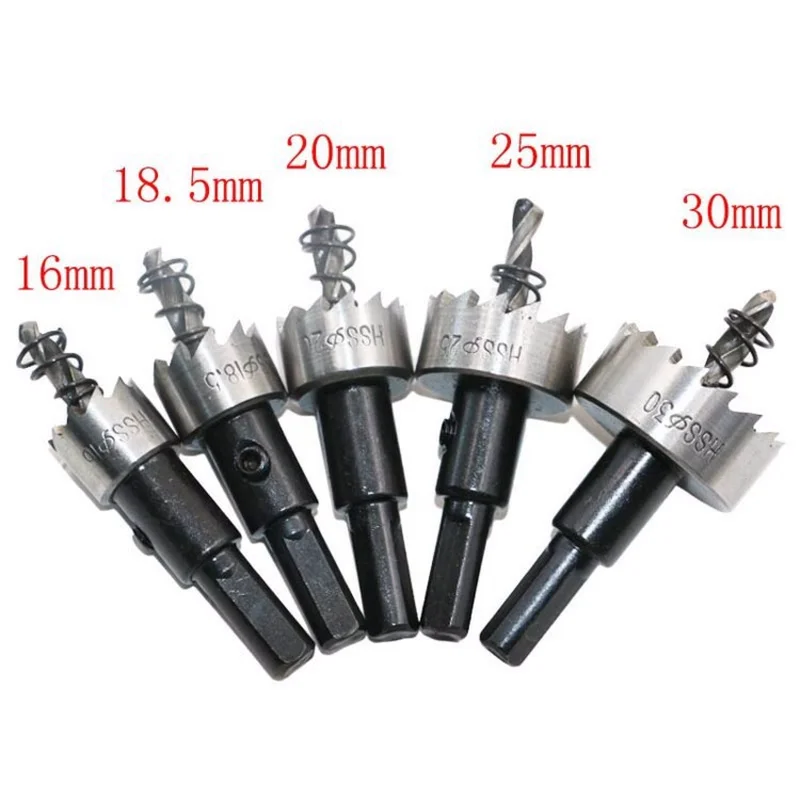 HSS High Speed Steel 5 Pieces Hole Drill Bit 16 30mm with Hexagon