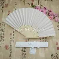 100 個ホワイトウェディングパーソナライズシルクファン布の手のファン扇子ギフトボックス + カスタマイズされた名前とテキスト + オーガンジーギフトバッグ