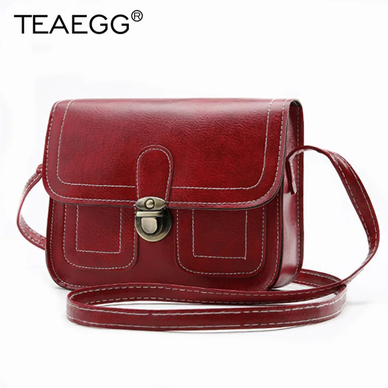 

TEAEGG Fashion Small Crossbody Bags for Women Vintage Mini Retro Shoulder Messenger Bag for Girl Red Bolsas Ladies Phone Purse