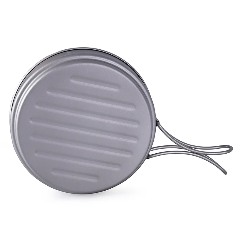 Dobrável de Acampamento ao ar Panela de Sopa Viagem sem Limites Set com Cabo Titanium Pot Pan Livre Kit Bagunça Piquenique Panelas Frigideira Tigela 11 Louça para ar livre