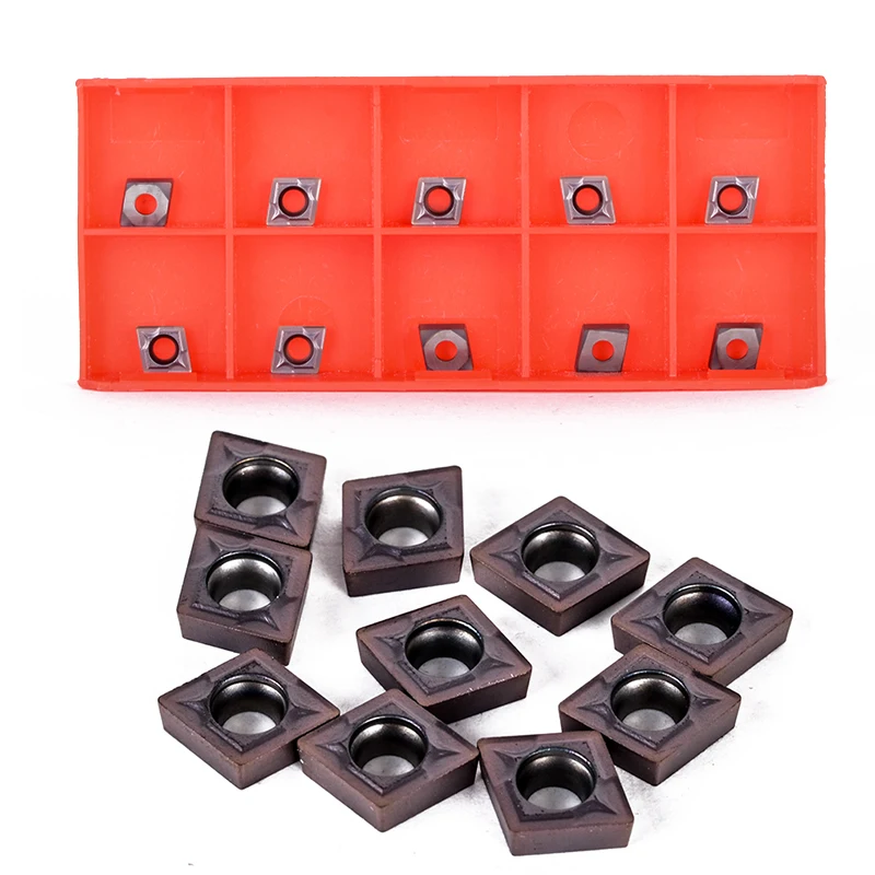 10pcs CCMT060204 Internal Carbide Insert Turning Tool Boring Bar Inserts Set with Box Mayitr