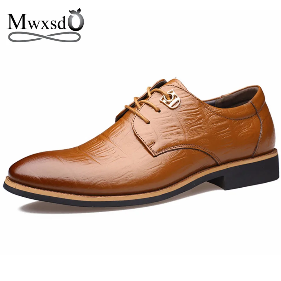 

Mwxsd brand high quality men formal leather shoes soft leather men's flats Shoes male office Party Wedding Shoes
