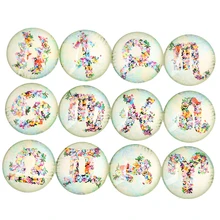 Onwear misturar constelação do zodíaco foto rodada de vidro cabochão 30 25 20 12mm mm mm mm de volta plana diy handmade resultados da jóia