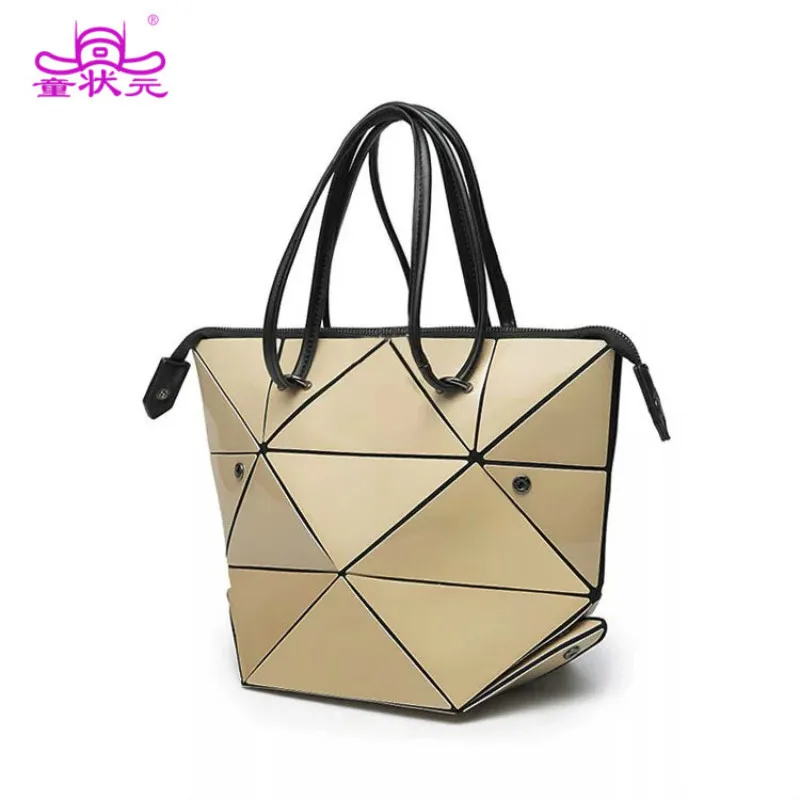 Tzy Changeable Rubik S Cube Folding Bag High Quality Las Handbags Tzy Changeable Rubik S Cube Folding Bag High Quality Las Handbags Female Laser Geometric Women Tote Hand Shoulder In Bags From