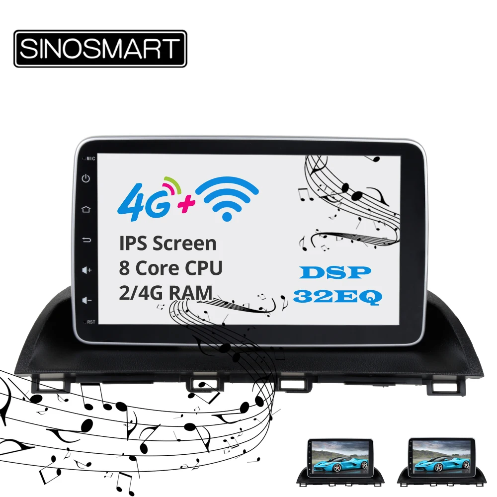 Top Sinosmart  Android 8.1 2Din IPS/QLED 2.5D screen car gps multimedia radio navigation player for Axela CX-4 15