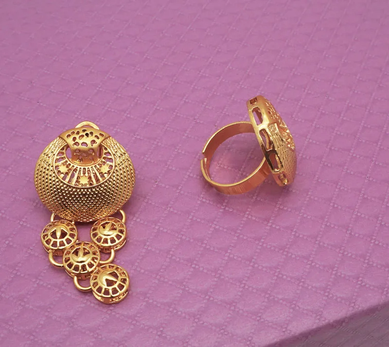 Свадебное ожерелье для невесты Дизайн Дубай позолоченные Ювелирные наборы браслет кольцо африканские большие ювелирные наборы