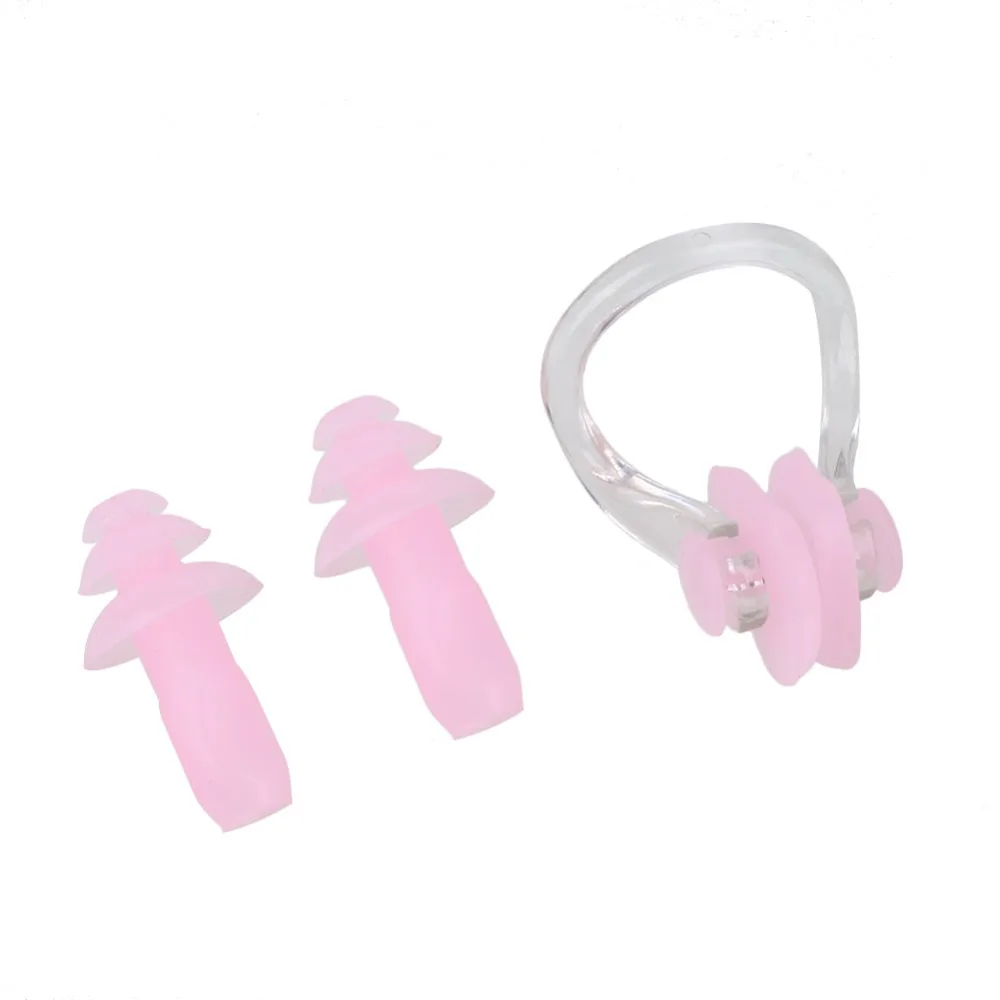 Soft Silicone Swimming Nose Clips + 2 Ear Plugs Earplugs Gear Water Sports Waterproof Set Silicone Earplugs Nose Clip