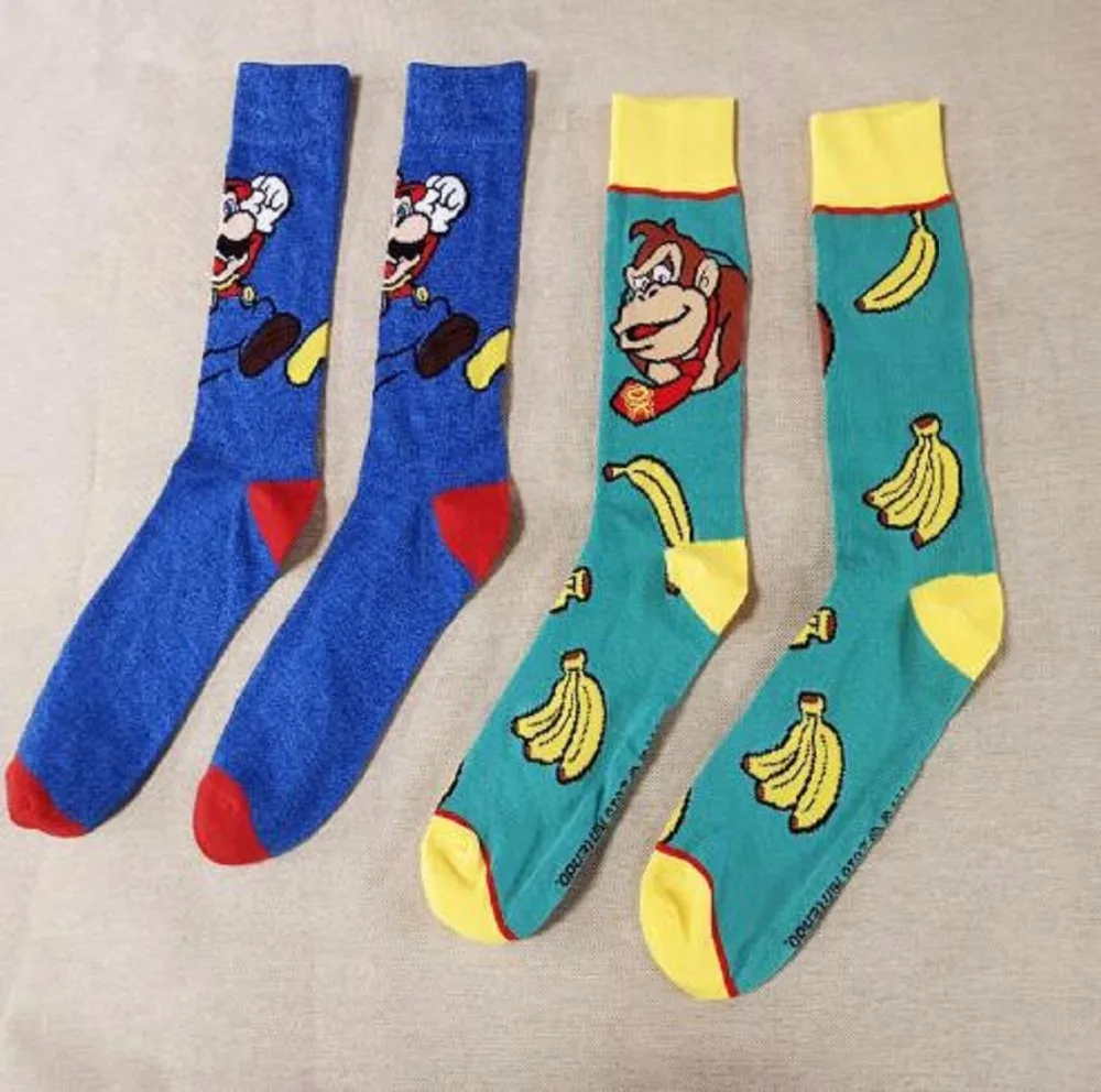 Мультфильм Супер Марио фигура зима хлопок носки Луиджи Yoshi Принцесса Персик гриб