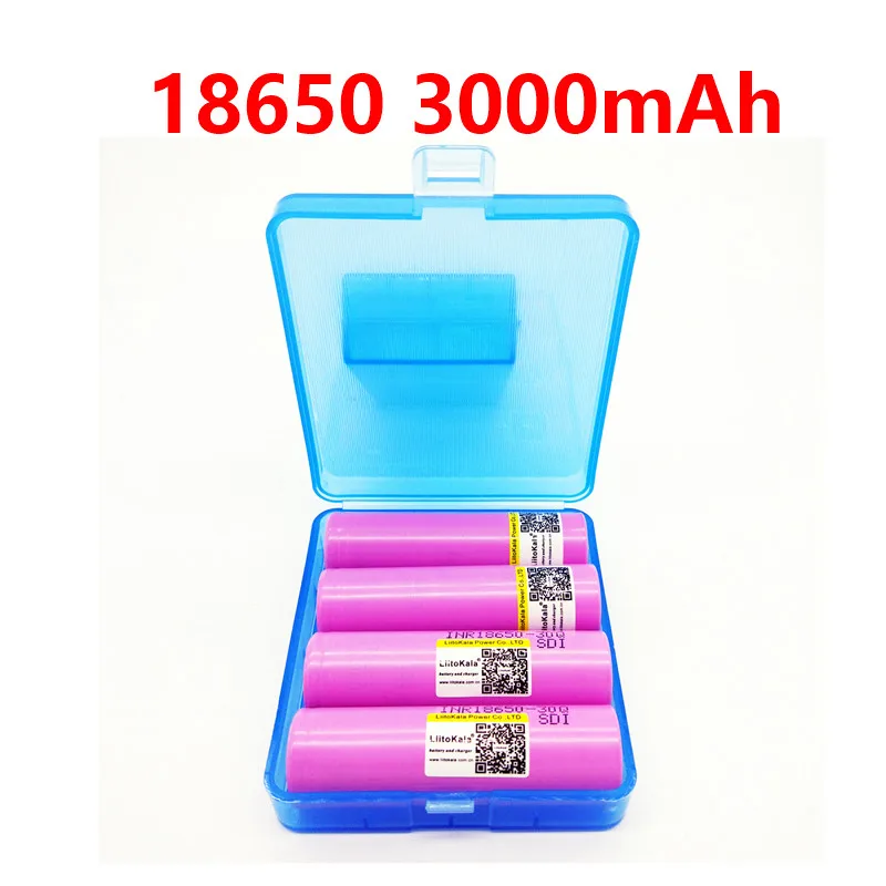

Litokala Original For 30Q 18650 3000mah Battery INR18650 30Q 20A Discharge Li-ion Rechargeable Battery for E-cigarette+BOX