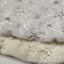 Искусственный мех с бархатным узором сетчатая ткань с блестками в форме снежинок игрушки с плюшевой ткани custom-250gsm