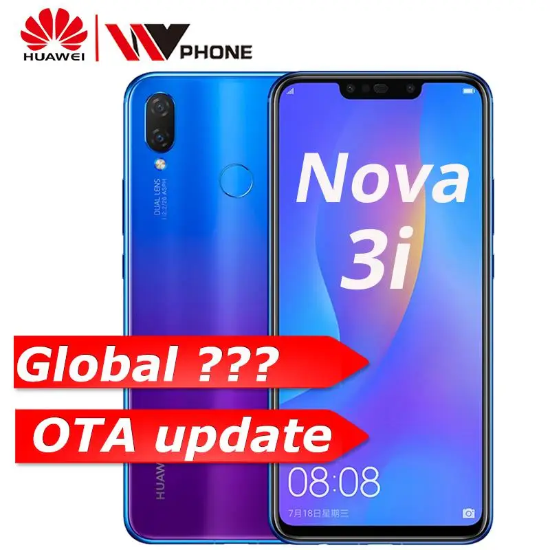 Huawe nova 3i 6G 64G nova3i 6 3 дюйма 4 камеры мобильный телефон Kirin710 Восьмиядерный Android 8 1