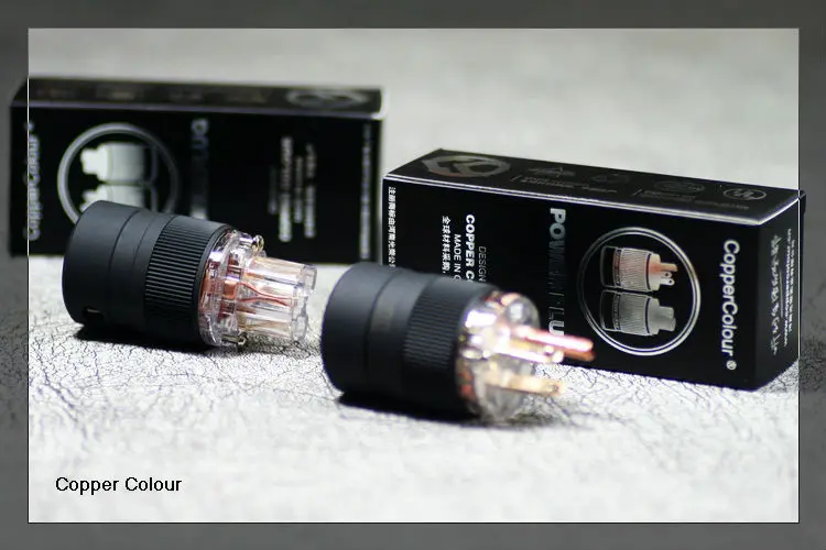 

Free shiopping one pair Copper colour lightscribe beryline alloy ansi hifi power plug