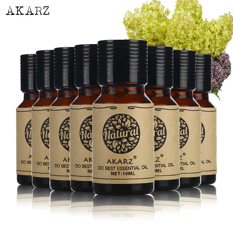 Akarz Value Pasti Peony Verbena Frangipani Tea Tree Jasmine Menta Piperita Eucalipto Viola Oli Essenziali 10Ml * 8