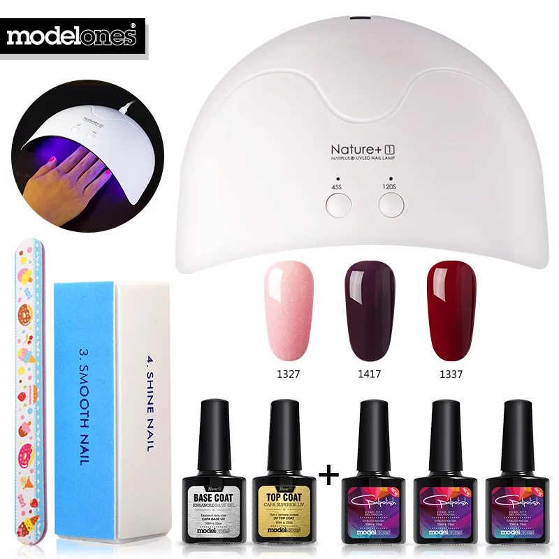 Modelones 8 шт./лот полный набор инструментов для ногтей Soak Off 3 разноцветный гель лак