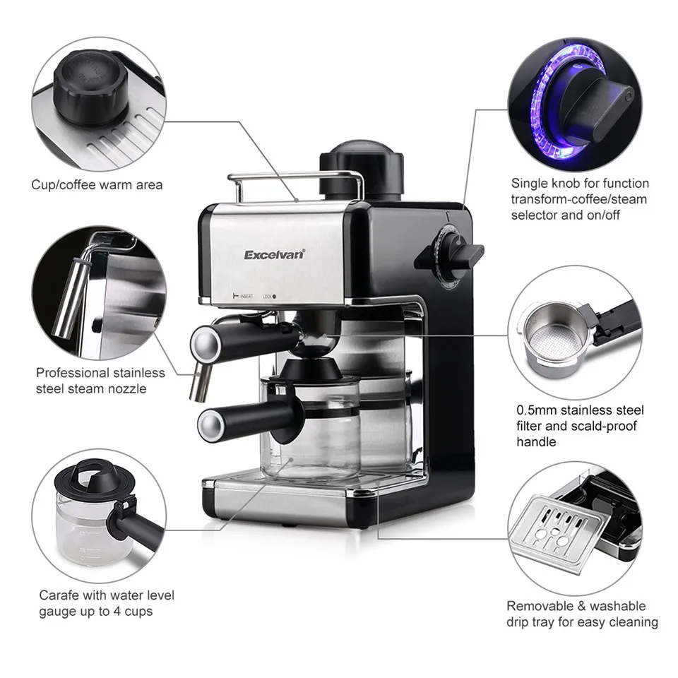 Automatic Coffee Maker Espresso Machine Belt Grinding Machine High Pressure Steam Coffee Machine F-17911
