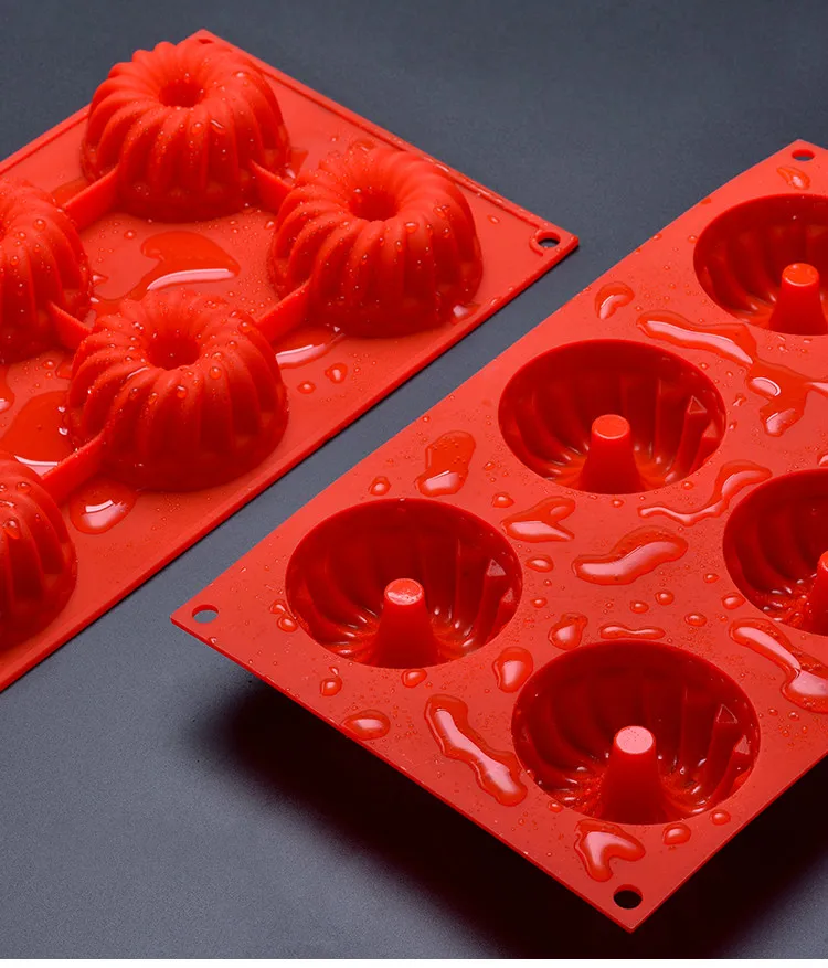 6 круглое отверстие силиконовая форма для мини-тортов 3D ручной работы торт желе бисквит мини-Маффин мыло Производитель DIY Инструменты для выпечки