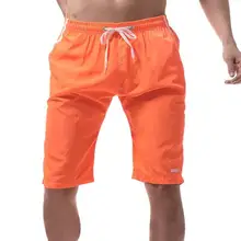 Недорогие мужские шорты Плавание Мужские Шорты для купания с карманами быстросохнущая Пляжные шорты пляжные шорты насыщенный оранжевый черный темно