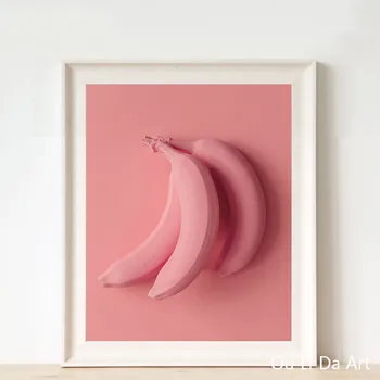 

no frame Modern 3D pink banana canvas printings oil paintings printed on canvas home living room wall art decoration picture