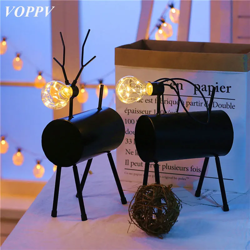 

VOPPV Black Modern Copper Wire Metal LED Desk Iron Lamp for Bedroom Iron Table Deoctrative Light LED Table Desk Night Lights