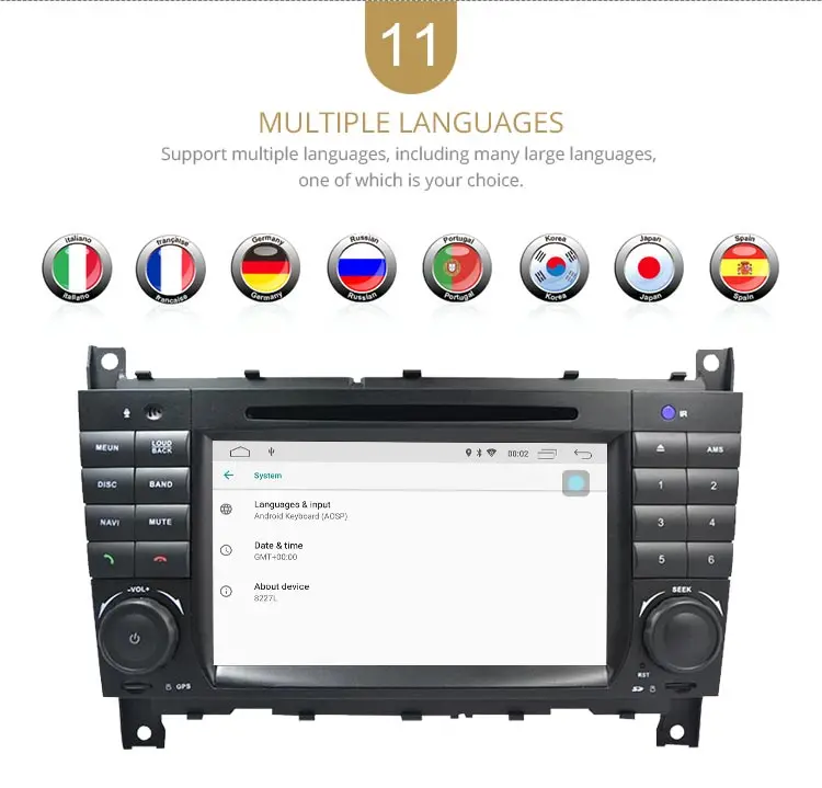 Clearance LJHANG Android 9.0 Car DVD Player Stereo For Mercedes Benz W203/CLK200/CLK22/C180/C200 GPS Navi WIFI 2 Din Car Radio headunit BT 13