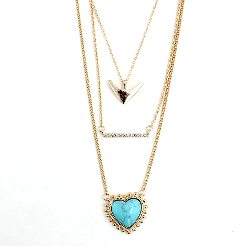 

Punk Anchor Pendant Multilayer Women Necklaces With Green Bar Crystal Long Necklaces Pendants Female Jewelry SNE160081
