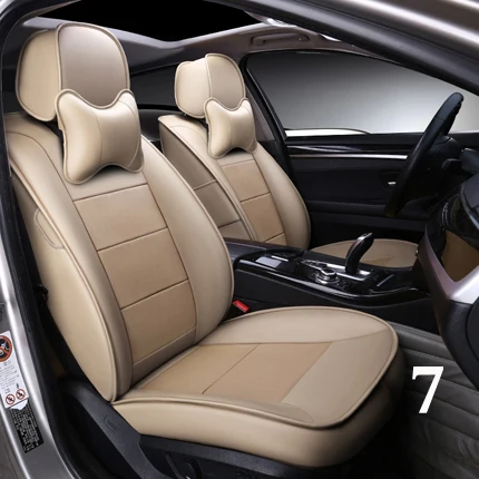 beige for 7 seat CARTAILOR Натуральная кожа сиденья набор для укладки для Toyota Verso чехлы для сидений автомобилей Подушка поддерживает Авто мест протектор - Название цвета: beige for 7 seat