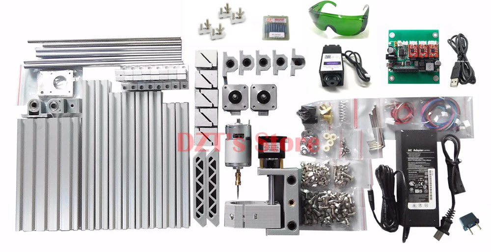 CNC 2418 + 2500 МВт лазерный GRBL контроль Diy лазерная гравировка ER11 станок с ЧПУ 3 оси pcb
