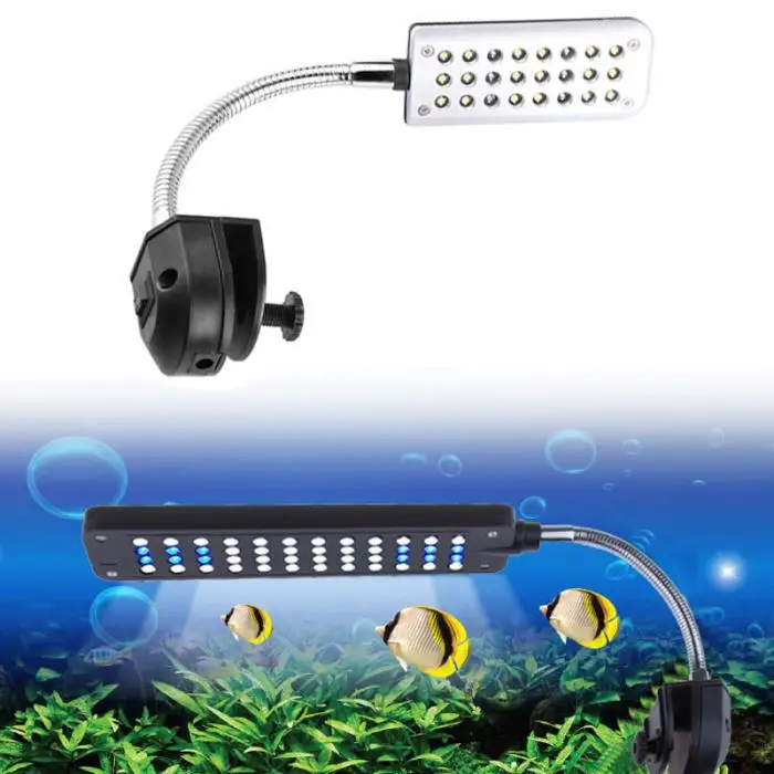 Светодиодный светильник для аквариума, светильник для аквариума, гибкий энергосберегающий Регулируемый зажим, распродажа