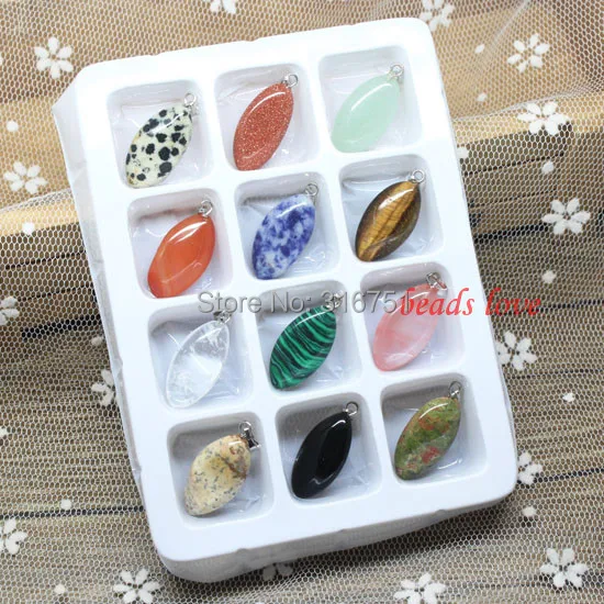 

Hot Sale Wholesale Lots 12pcs Mix Multi-style Natural Stone Charms Finding Pendants 12mm*25mm (w02527) Aa