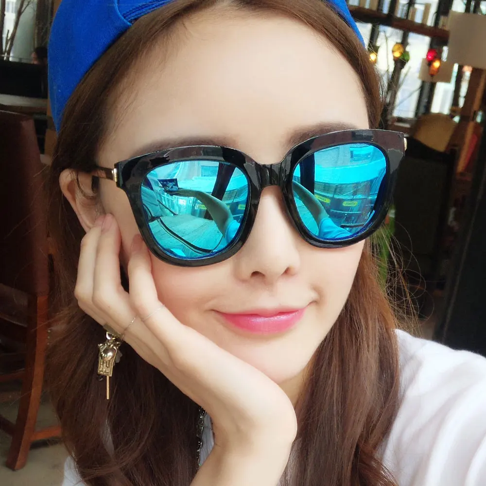 black light blue Raydem новые женские Полароид квадратные Oculos De Sol Feminina поляризованные солнцезащитные очки ретро женские для вождения большая оправа - Цвет линз: black light blue