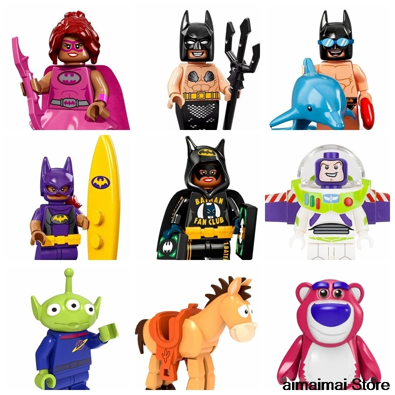

Legoing Batman Figures Pumping Blocks Bruce Lee Action Building Bricks Bat Man E.T. DIY Toys Kids Educational Toy Christmas Gift