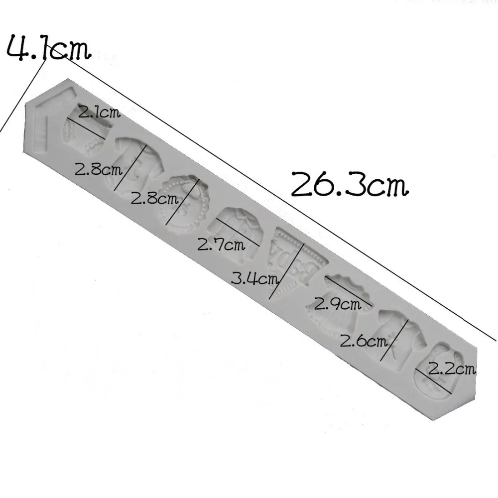 New 3D Baby Clothes Pants DIY Silicone Mould Fondant Cake Decorating Mold for Chocolate Mold Baking Tools 05