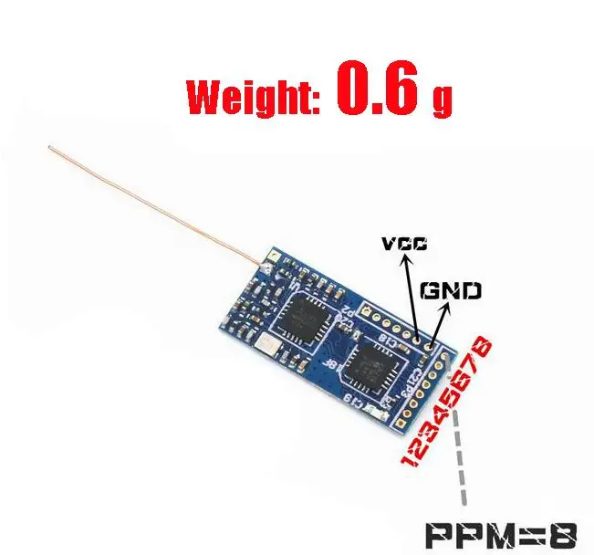 

LANTIAN 2.4G Super mini FPV Receiver with FLYSKY 8 channels protocol PPM Signal output Micro Receiver for kvadrokopter